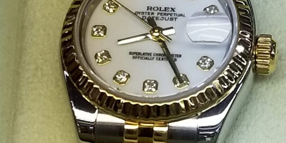 Ladies Rolex Watch 179173 Factory Diamond Dial with 18k & Stainless Steel Hidden Clasp $5,985